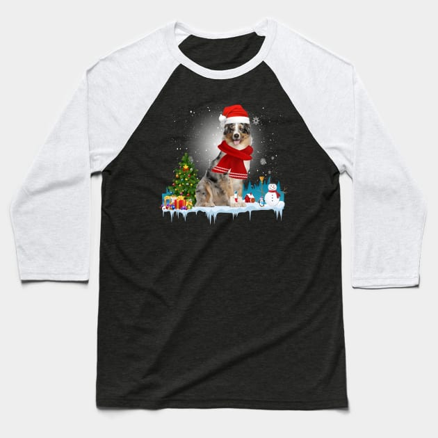 Funny Australian Shepherd Christmas T-shirt Baseball T-Shirt by CoolTees